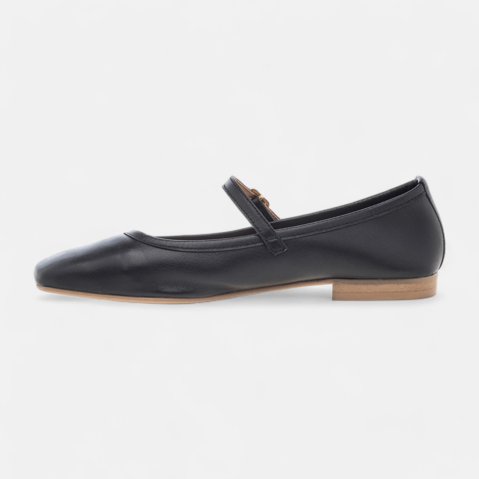 Ballerines Femme en cuir noir