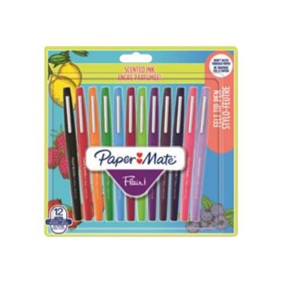Paper Mate FLAIR - 12 Feutres - couleurs assorties - pointe moyenne