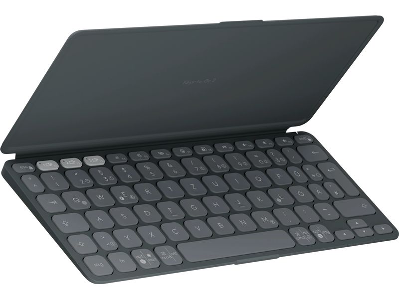 Logitech Tastatur Keys-To-Go 2 Graphite Schlanke und kabellose Tastatur für Unterwegs