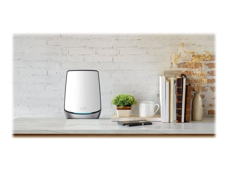 NETGEAR Orbi WiFi System RBK852 - Wi-Fi-system - (router, forlænger) - op til 350 kvm - mesh 1GbE, 2.5GbE - Wi-Fi 5, Wi-Fi 6 - Tri-Band