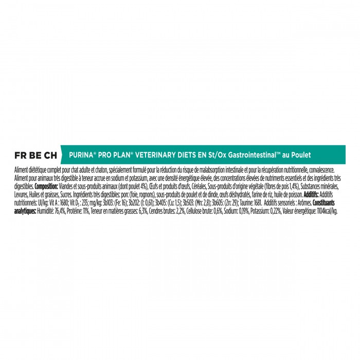 Pro Plan Veterinary Diets EN St/Ox Gastrointestinal – Pâtées en bouchées pour chat