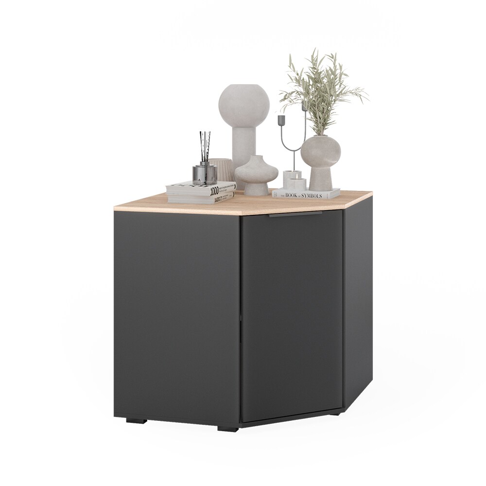 Vicco Eckkommode Betti Anthrazit Sonoma 78 x 78 cm Wohnzimmer 1 Tür