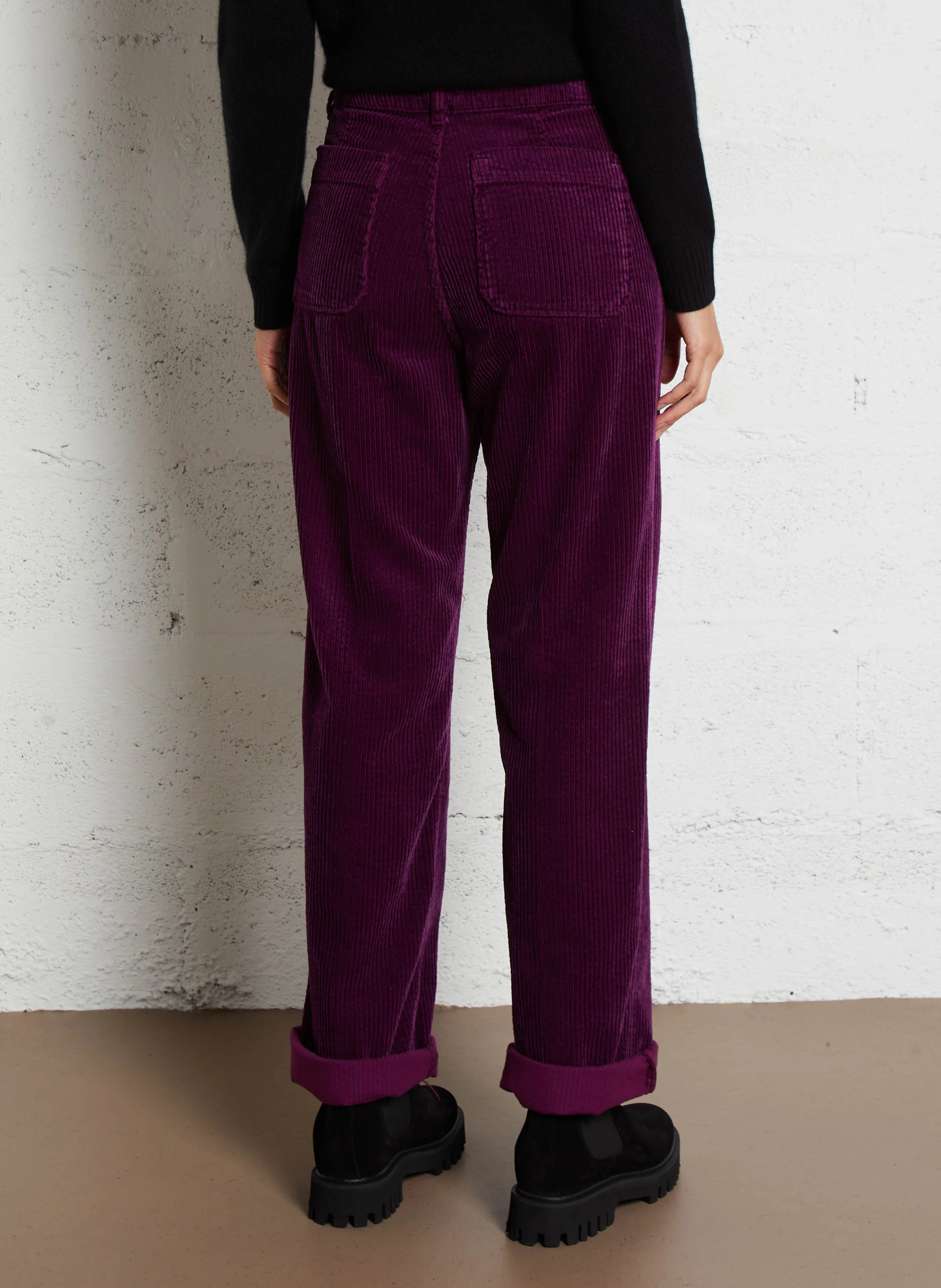 MELVIL - Pantalon flare en velours côtelé | Violet