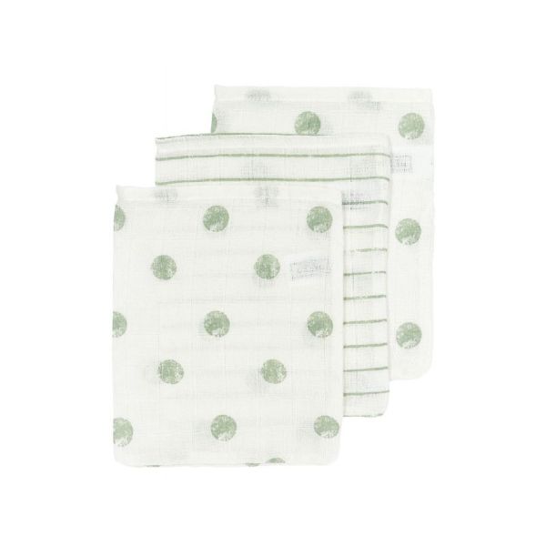Meyco Washandjes - Dot Stripes - Sand - 3 Stuks