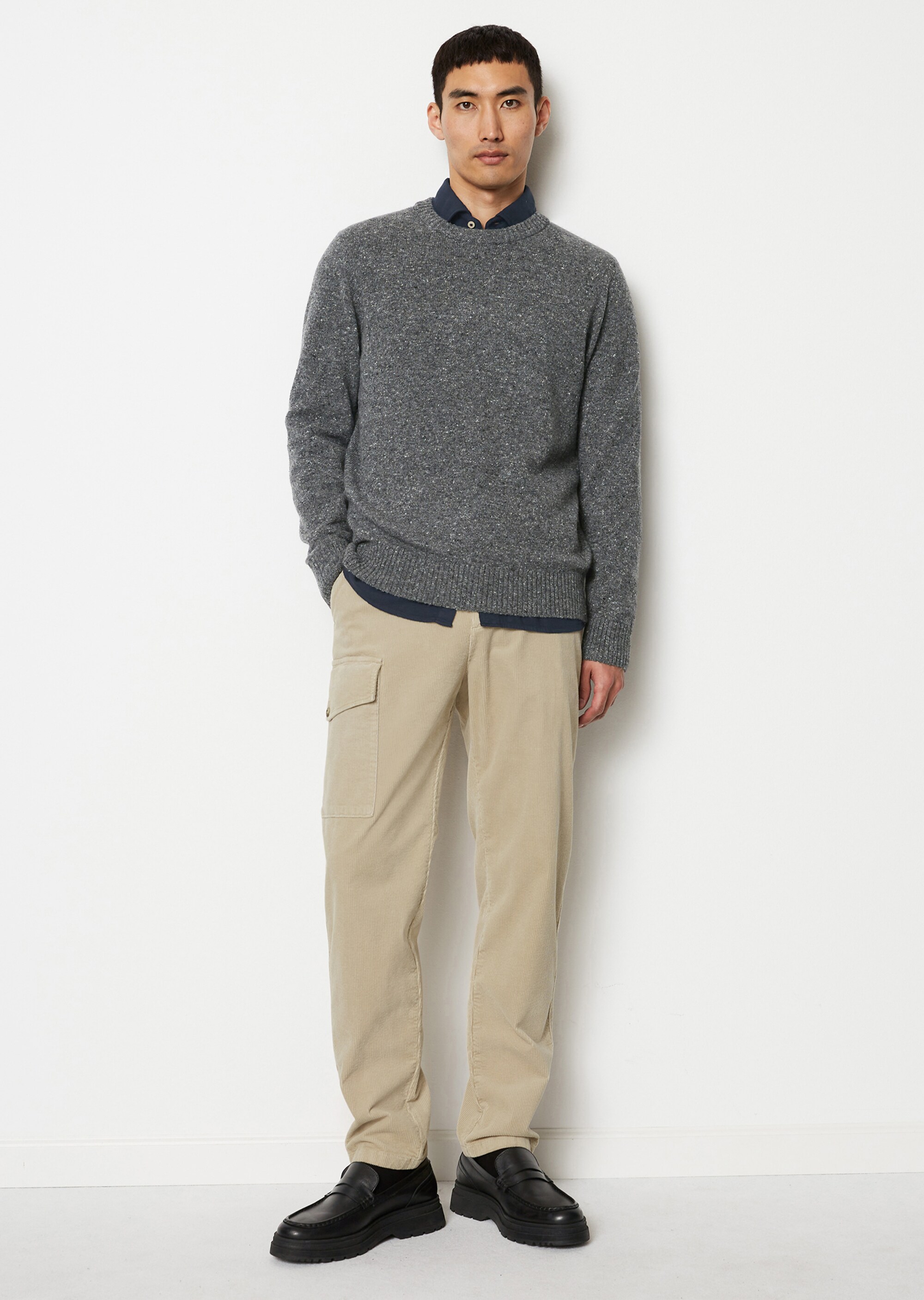 Pullover regular aus gesprenkeltem Tweedgarn