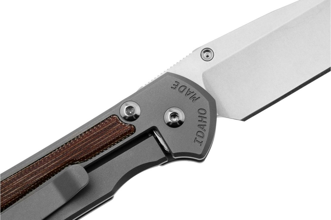 Chris Reeve Small Sebenza 31 MagnaCut Drop Point, Glass Blasted, Natural Canvas Micarta Inlay, S31-1660, zakmes