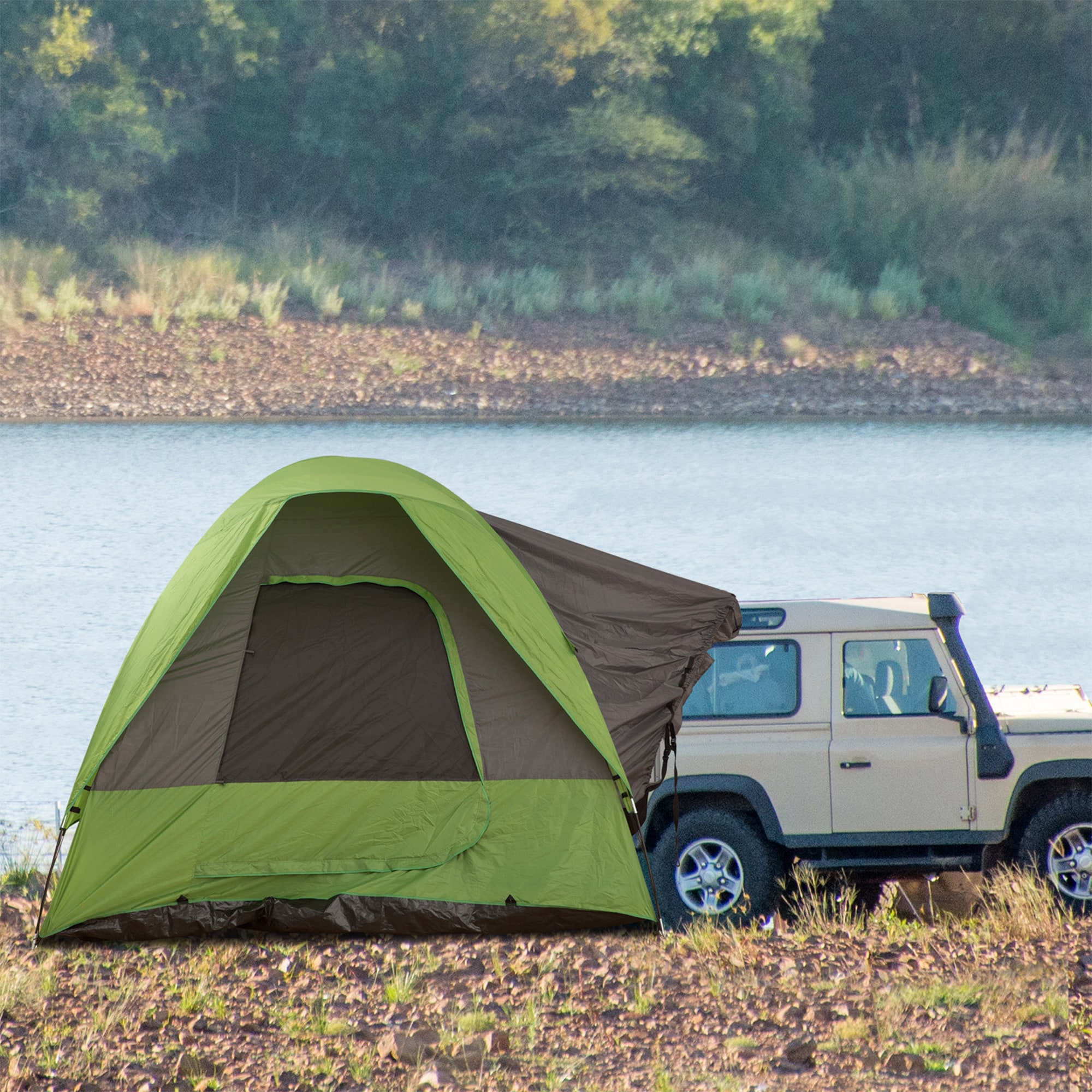 Outsunny Campingzelt für 4-5 Personen grün 300 x 300 x 230 cm (LxBxH)