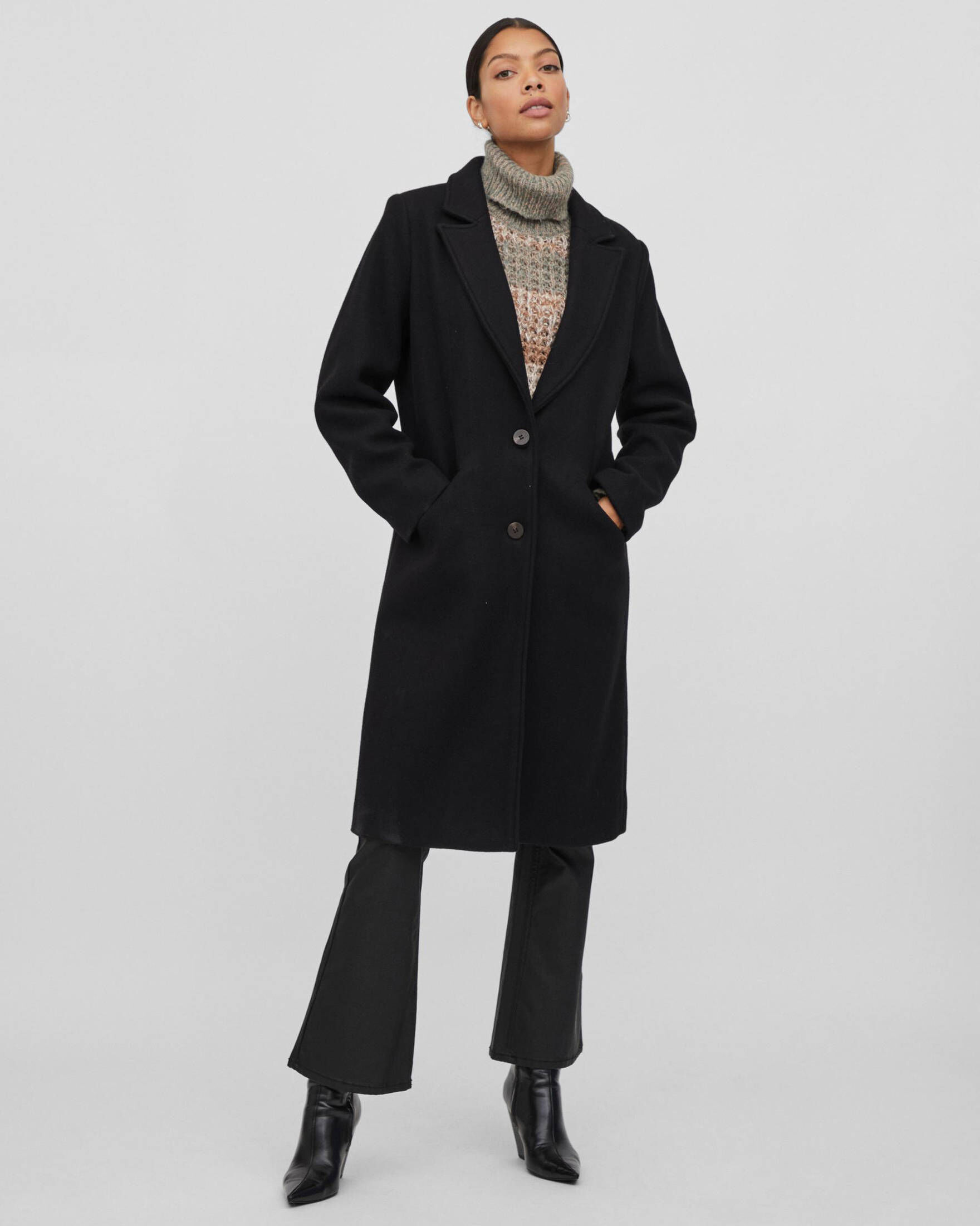 Vila| Damen Mantel mit Wolle VIVALJI