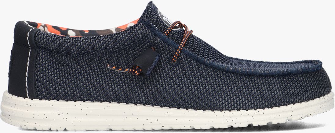 HEYDUDE blauwe heydude instappers wally sox stich
