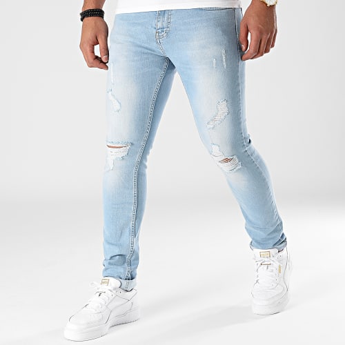 Jean Slim Fit Avec Déchirures 1869 Bleu Wash