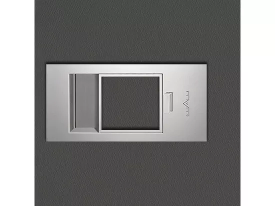 Bloc-porte Miro avec poignée Exclusive grise, H.204 x l.93 cm, aspect cuir basalte
