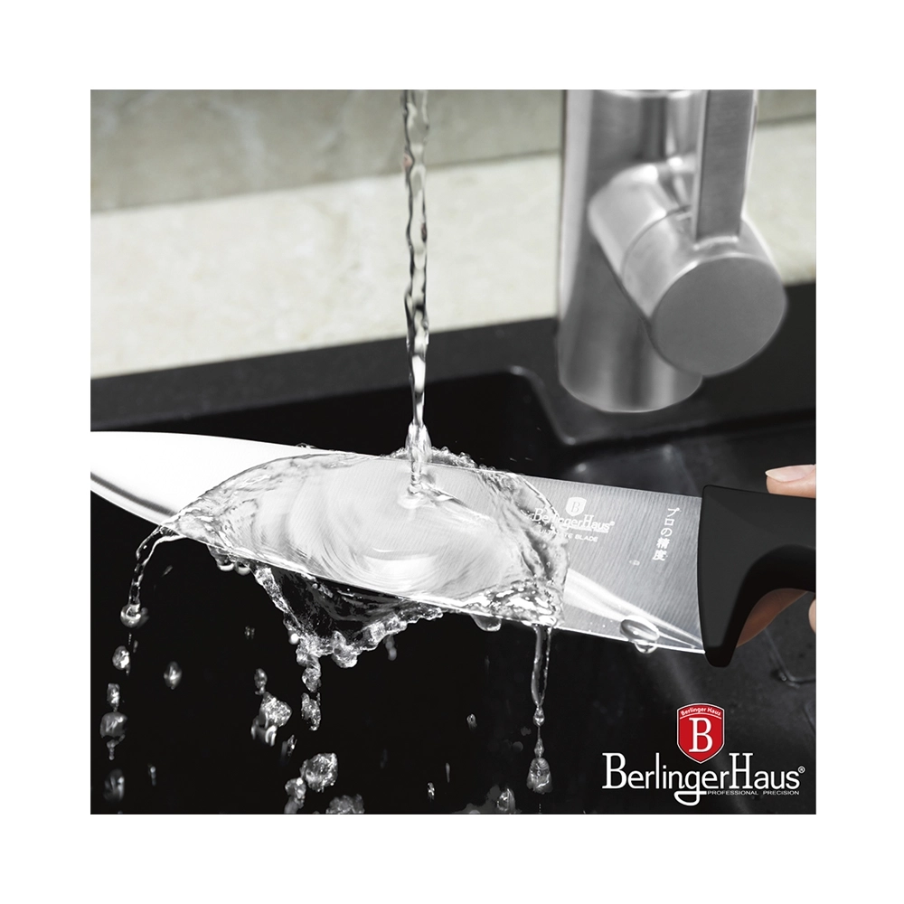 Berlinger Haus 10-teiliges Messerset mit Bambus Messerblock Black Silver Collection