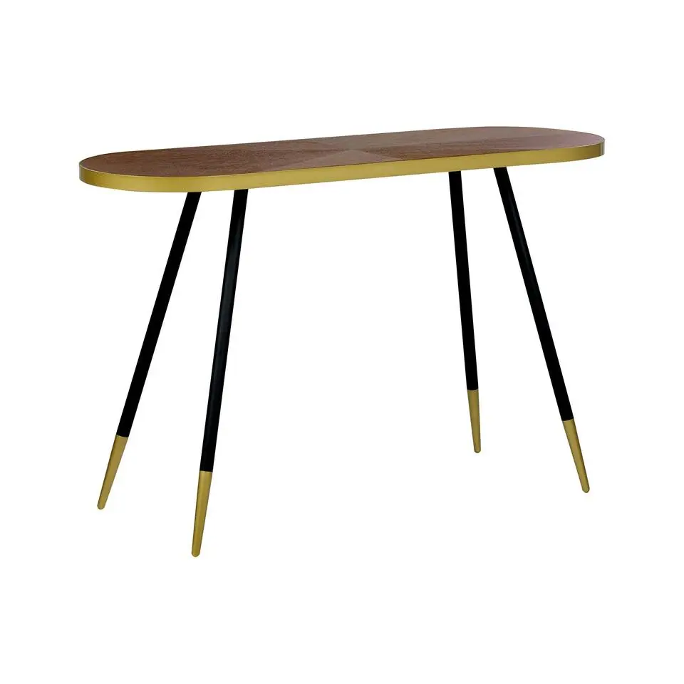 RAMONA - Sidetable - Donkerbruin/Goud - Hout