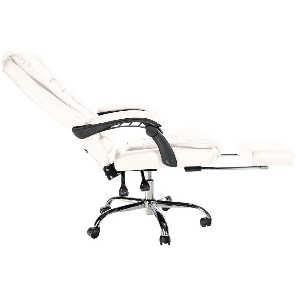 CLP Bureaustoel Oxygen chroom Frame - Kunstleer - wit
