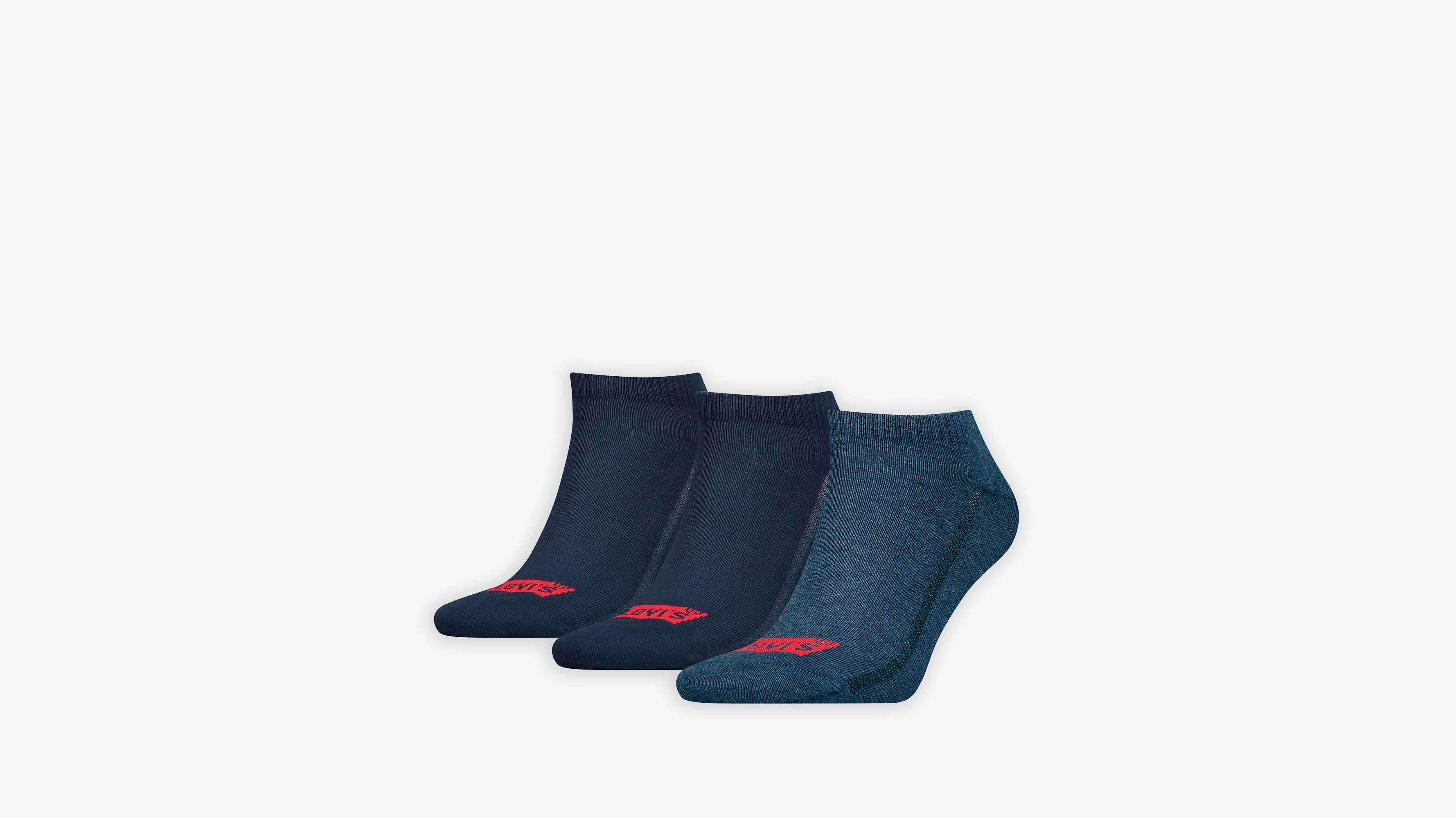 Levi's® Chaussettes basses en coton recyclé logo Batwing - Lot de 3 - Denim - Bleu