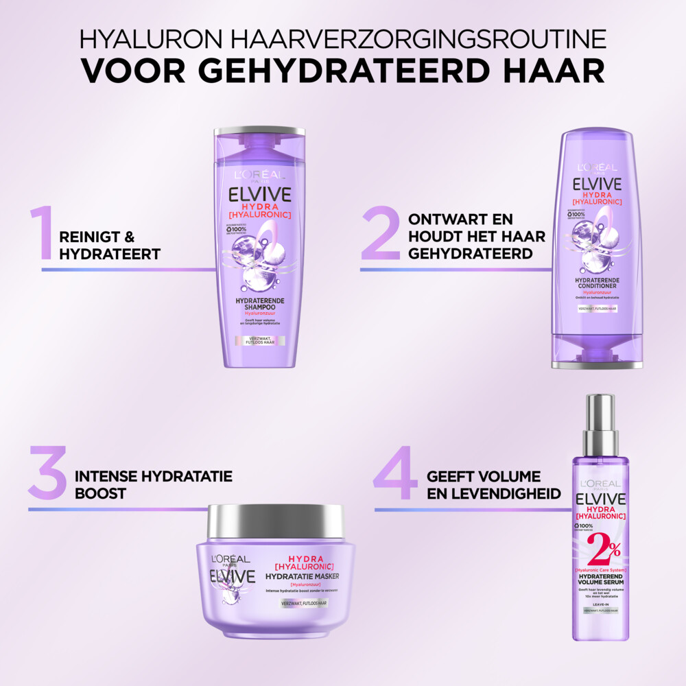6x L'Oréal Elvive Hydra HyaluronicHaarmasker300 ml