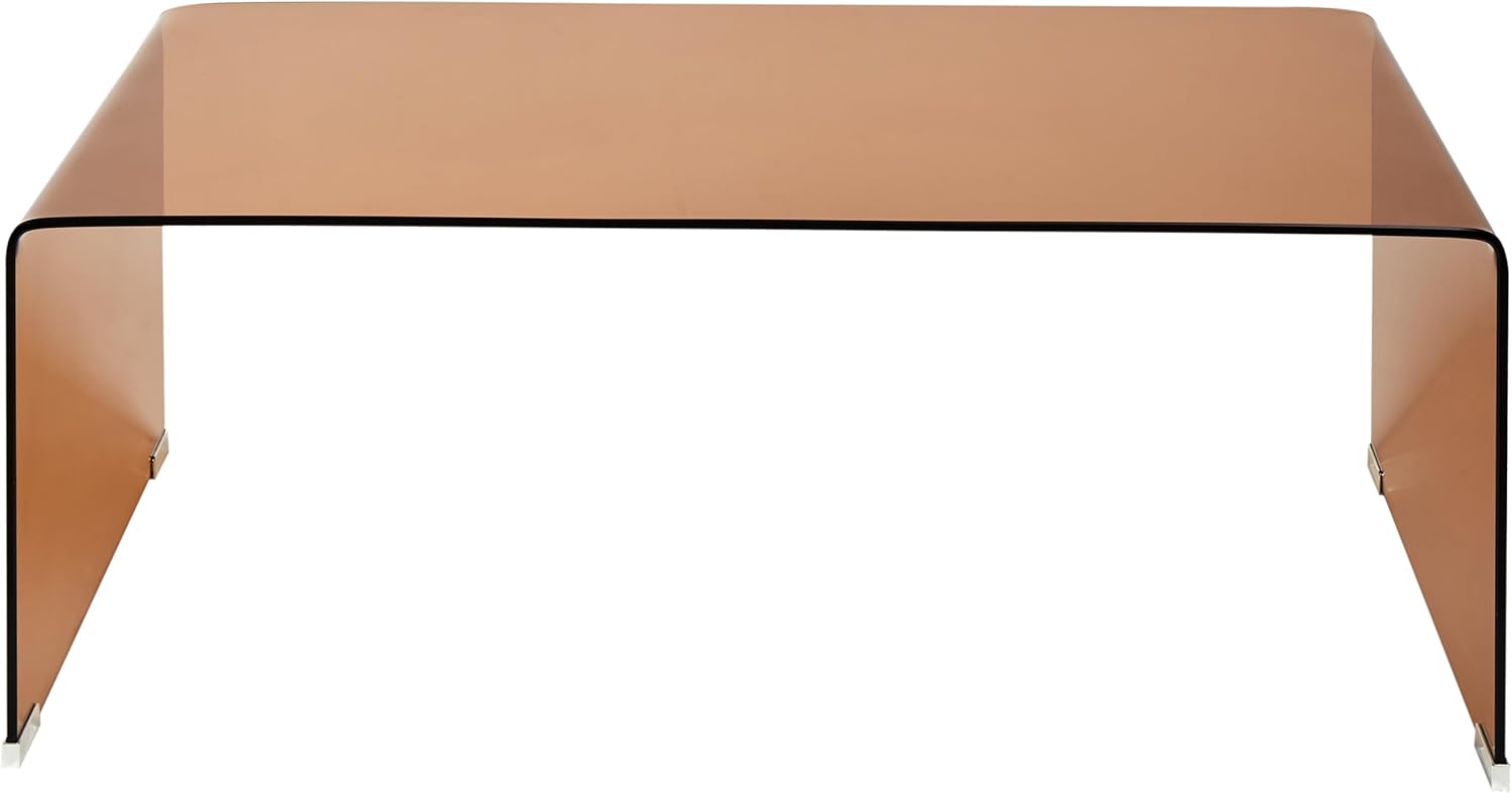 Beliani Minimalistischer Couchtisch transparent/braun Glas Kendall
