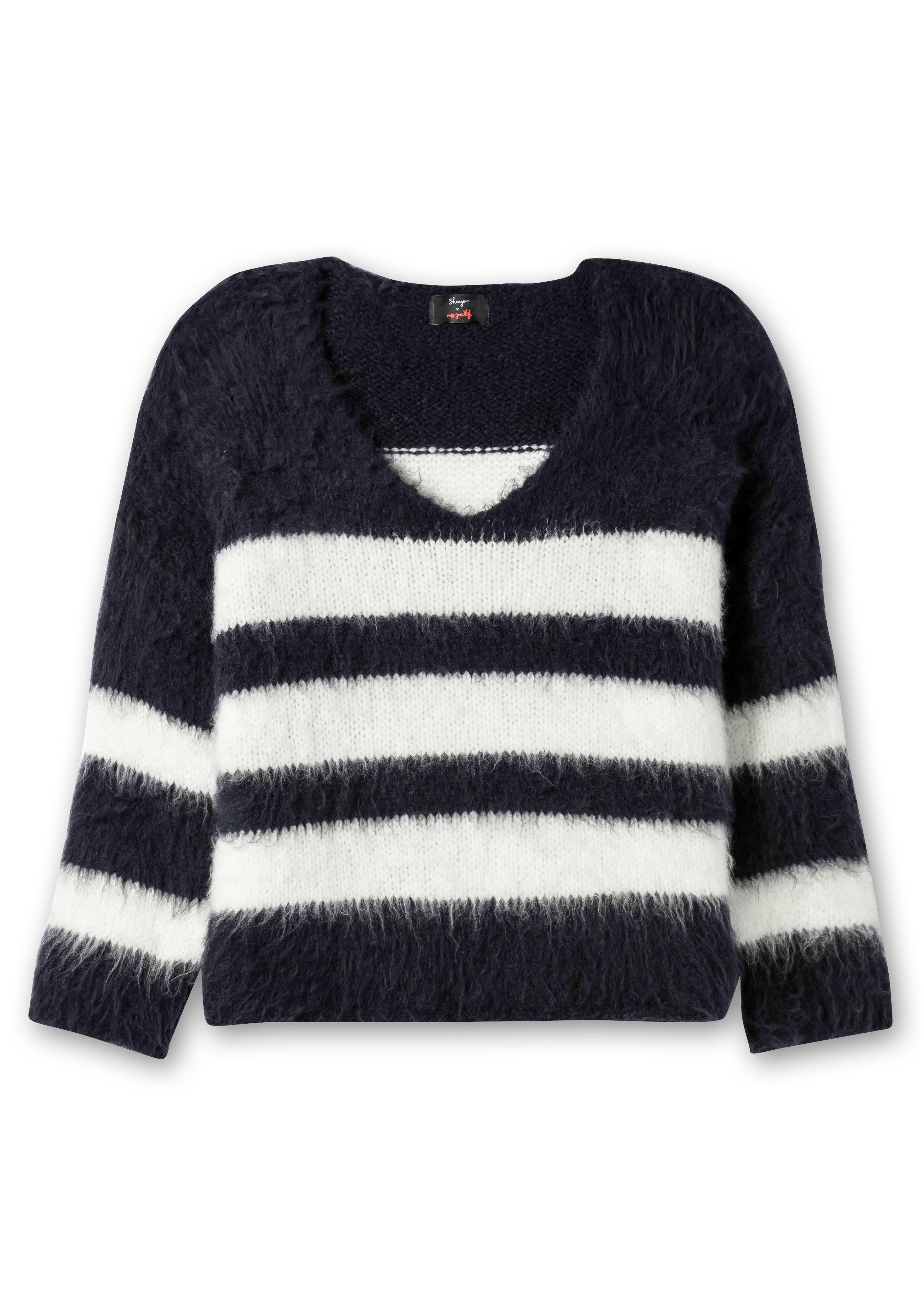 Strickpullover mit Blockstreifen, in flauschiger Qualität