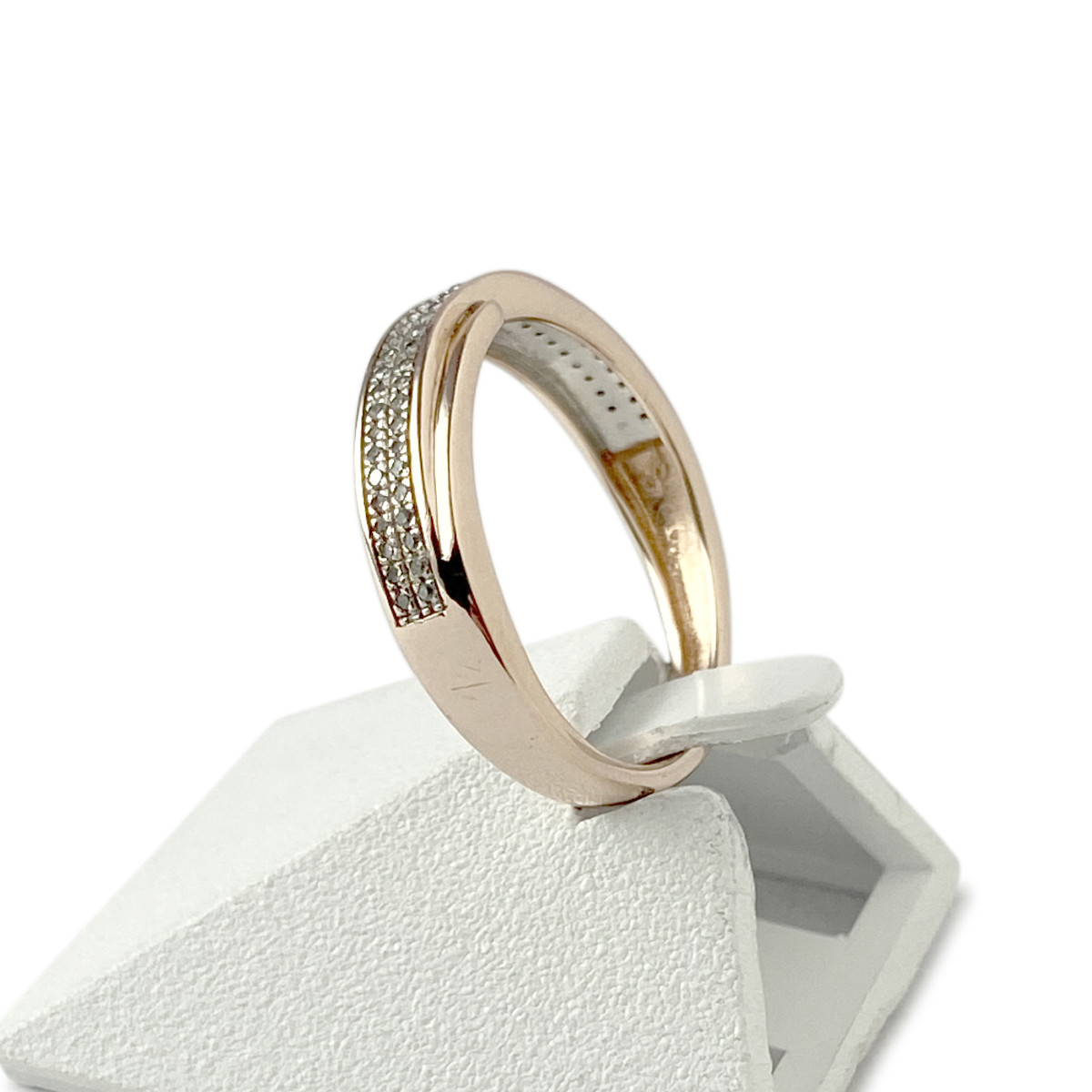 Bague d'occasion or 375 rose 2 tons diamants
