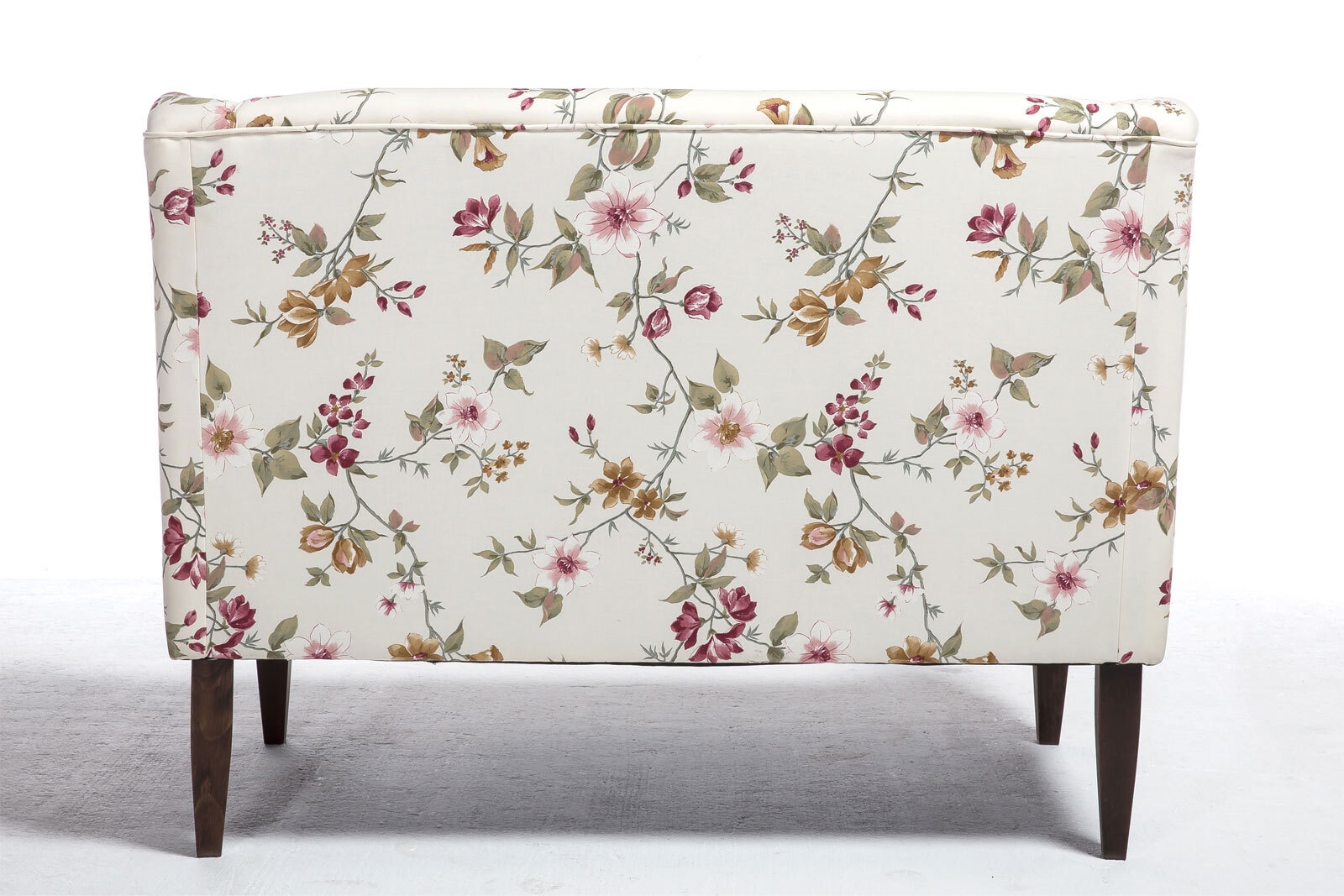 Sofa Emmen 2-sitzig Blumenmuster Beige/Rot/Ocker