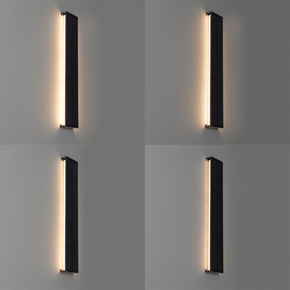 Buiten wandlamp zwart 60 cm incl. LED 4-staps dimbaar met solar - Serena