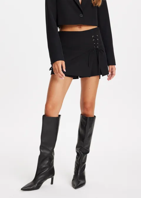 Skort met lace-Up zwart (ZWART)