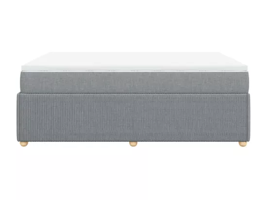 Sommier à lattes de lit avec matelas Gris clair 140x190cm Tissu