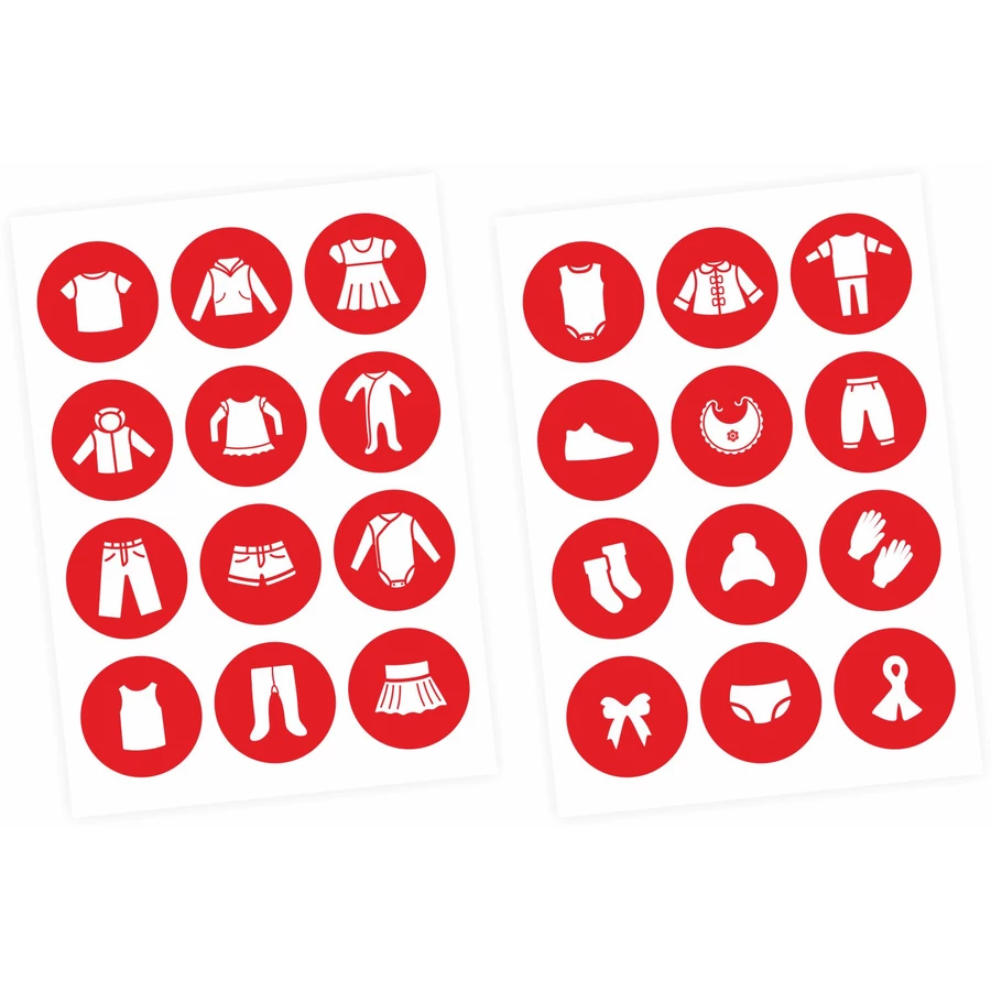 Nikima Möbelaufkleber Ordnungssticker für Kleidung weiß rot rot