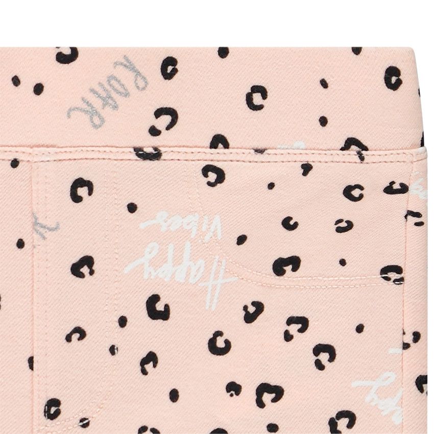 Jegging en maille avec motifs fantaisies pour fille - Rose