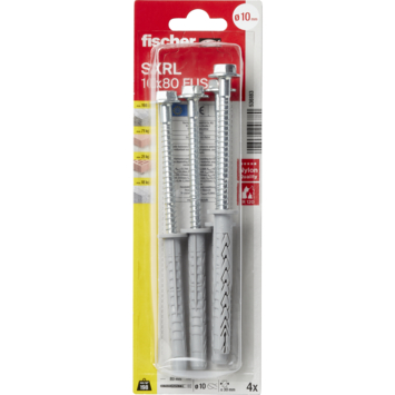 Fischer Constructieplug SXRL 10x80mm met zeskantschroef 4 stuks