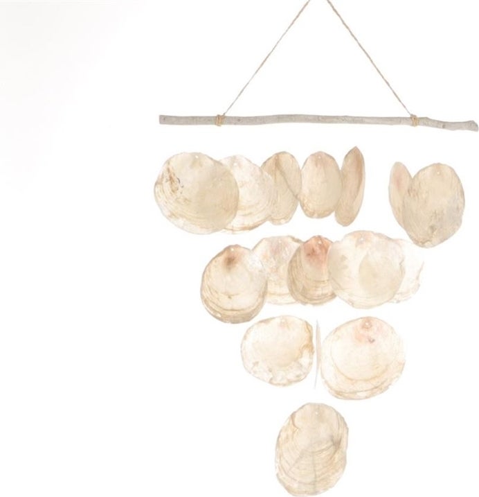 HBX tuinwanddecoratie Capiz naturel 53 x 32 x 2 cm