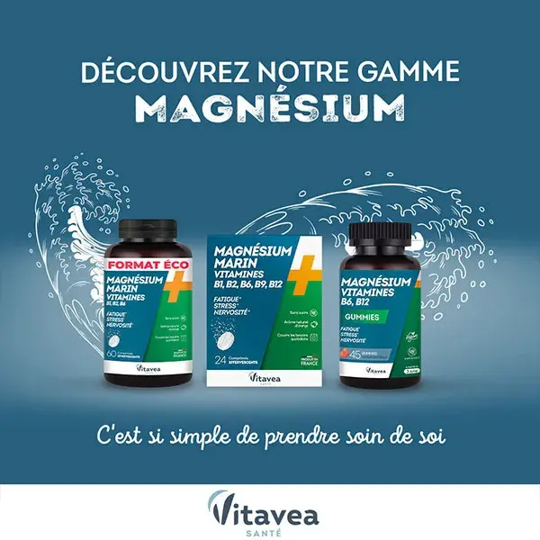 Vitavea Magnésio + Vitaminas B1, B2, B6 para Fadiga - Embalagem Ecológica com 60 comprimidos