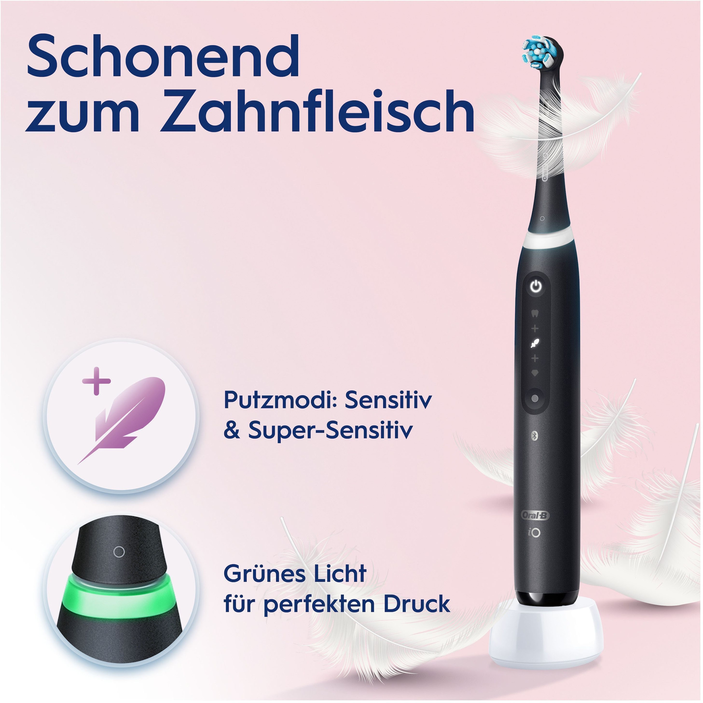 Oral-B Elektrische Zahnbürste »iO 5« 1 Stk. Aufsteckbürsten mit Magnet-Technologie, LED-Anzeige, 5 Putzmodi, Reiseetui