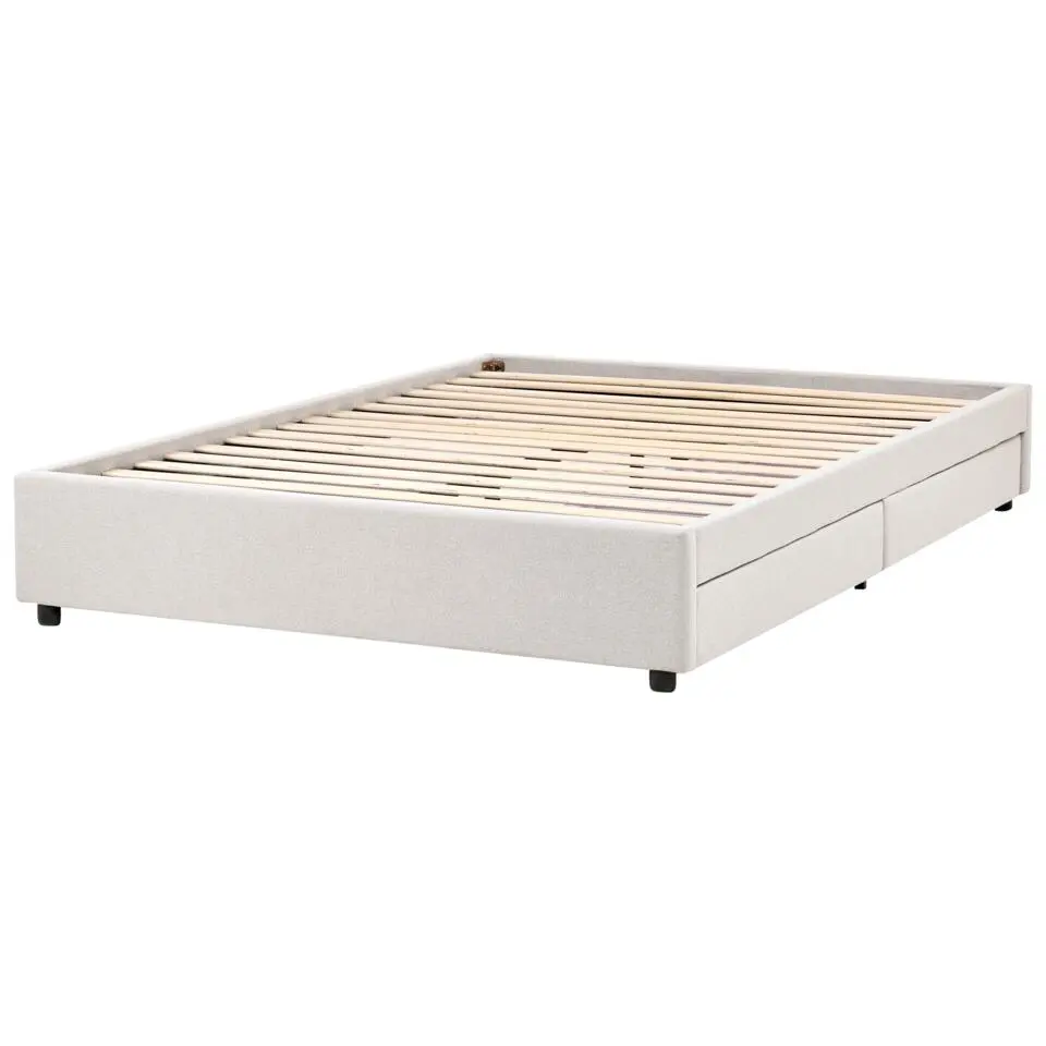 PRADES - Bed met opbergruimte - Lichtbeige - 160 x 200 cm - Polyester