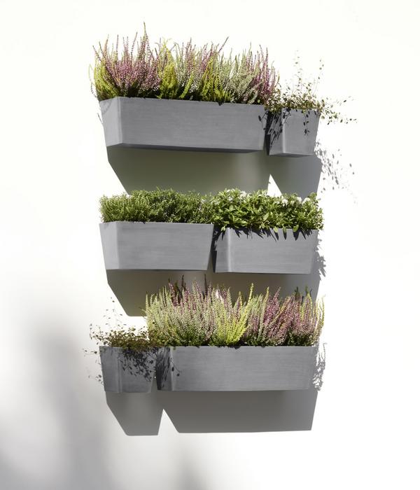 Ecopots Kunststoff-Kasten Manhattan Wall mit