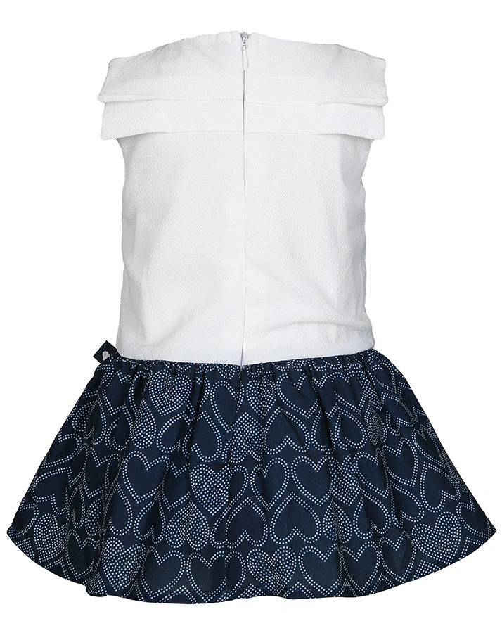 Kleid HEARTS in weiß/dunkelblau