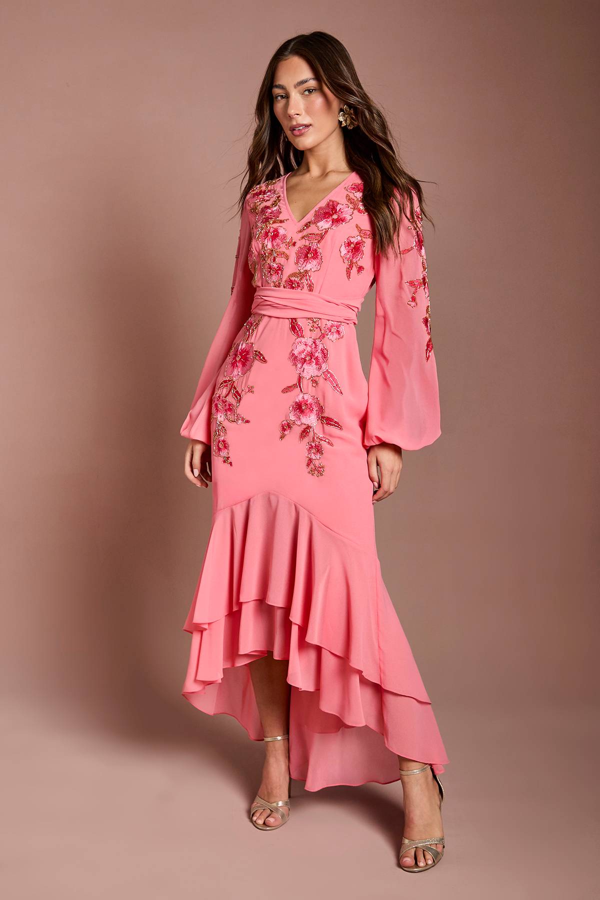 Coast Robe Maxi Asymétrique Ornée De Sequins Et Brodée
