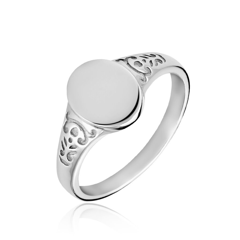 Chevalière Giacoma Argent Blanc
