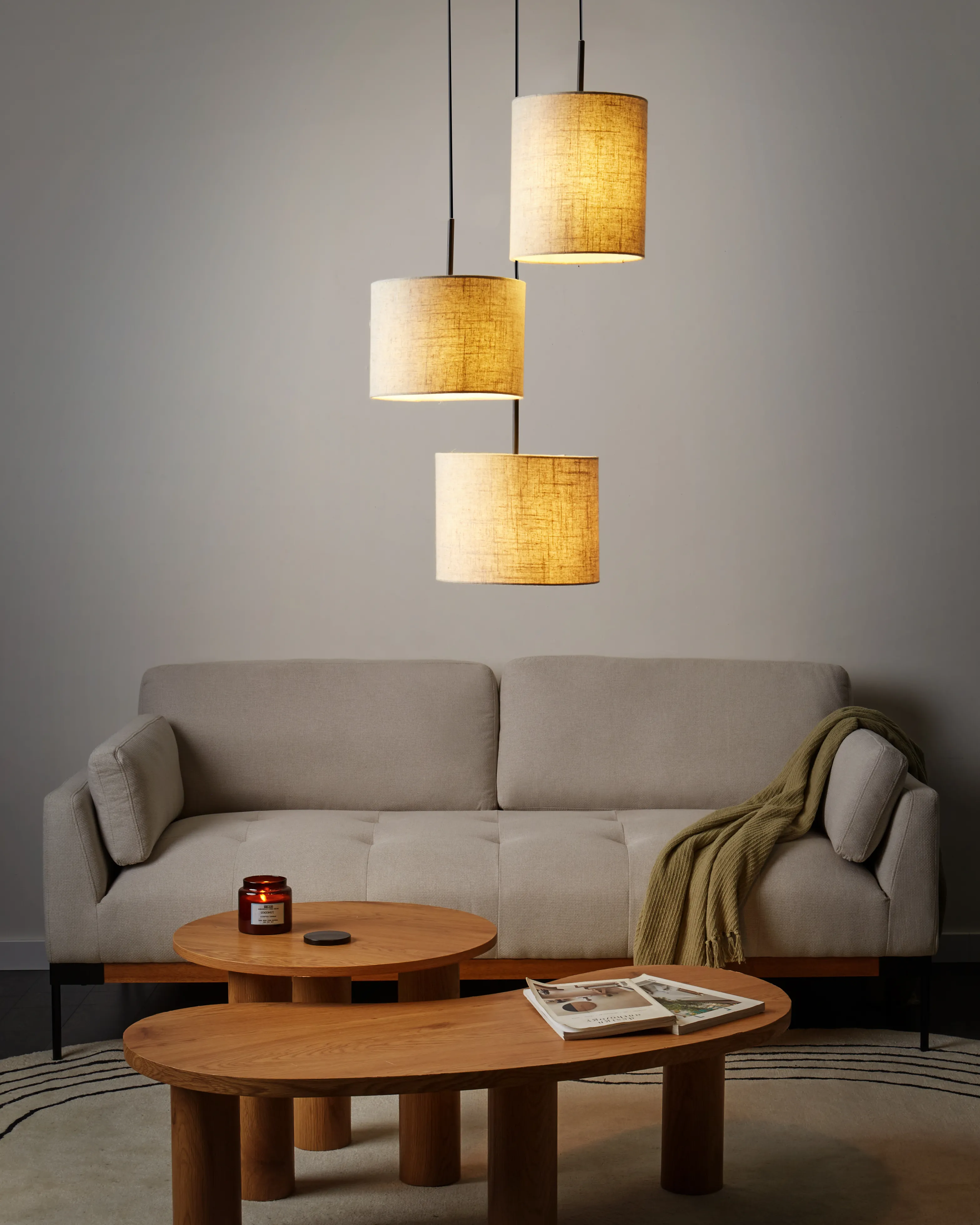 Hanglamp PARGUAZA Linnen Lichtbeige