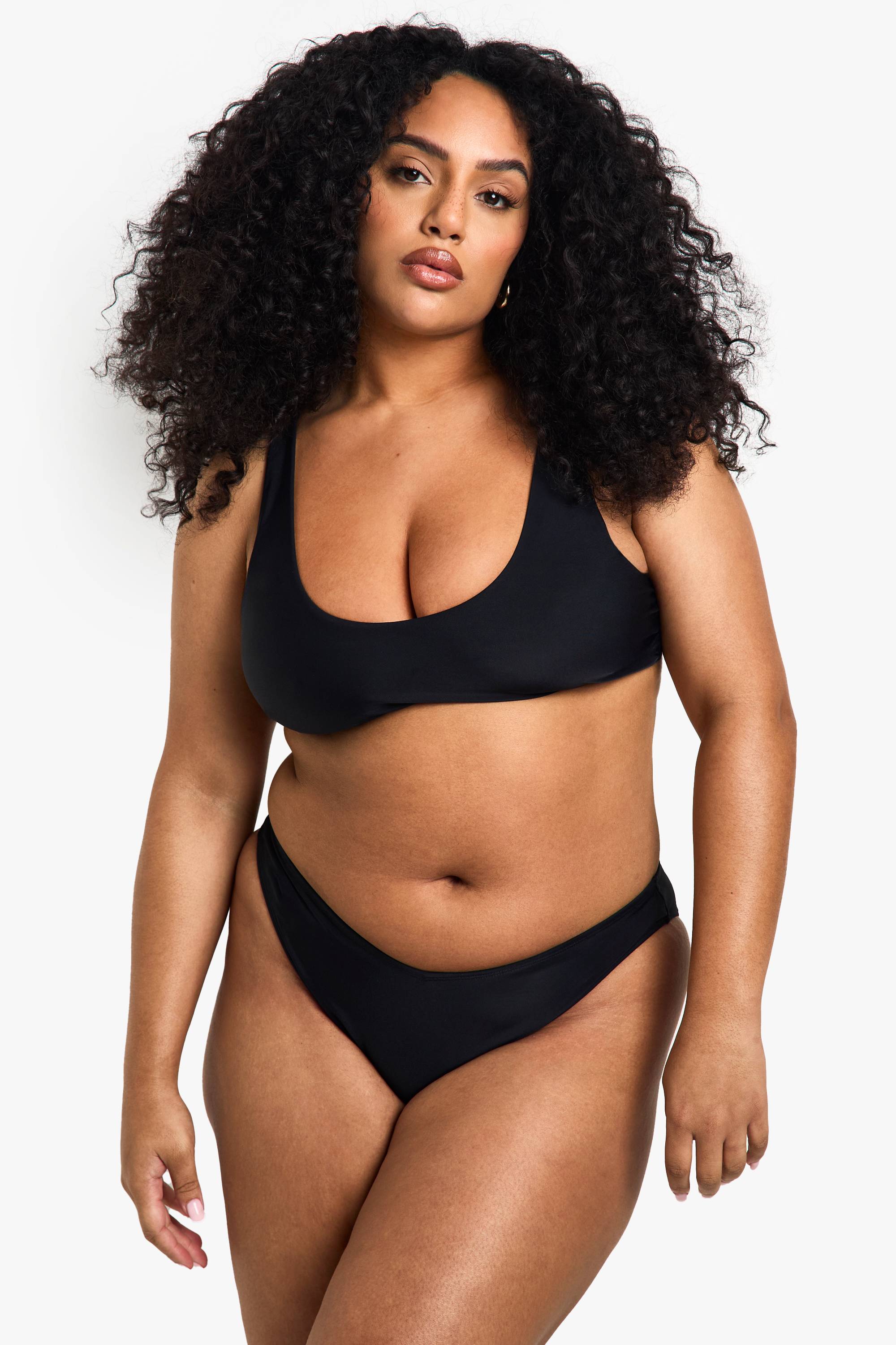 boohoo Top Bikini Court Essentials Plus Swimwear