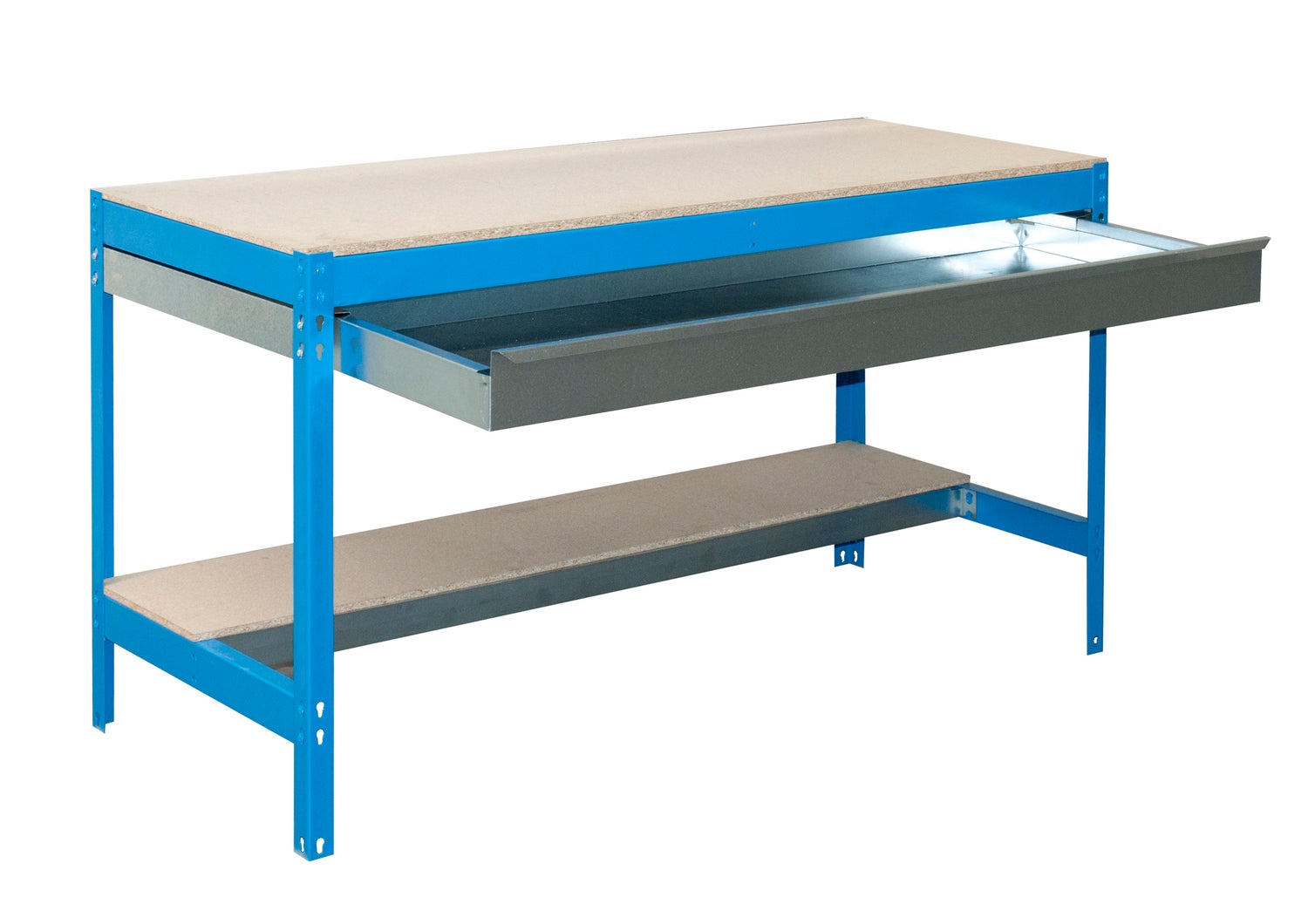 PROREGAL Buffalo werkbank met lade, HxBxD 84 x 120 x 76 cm, draagvermogen 600 kg, blauw