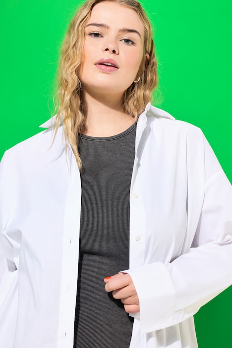 Bluse, oversized, Rücken-Knopfleiste, Langarm