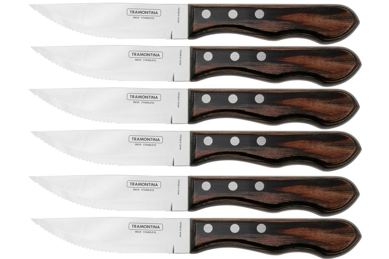 Tramontina Churrasco 6-delige steakmessenset Jumbo, bruin