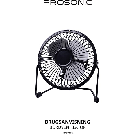 Prosonic bordventilator 2,5 W - sort
