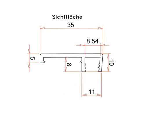 Pertura sierlijst Fix 18 mm voor MDF frame 140 cm