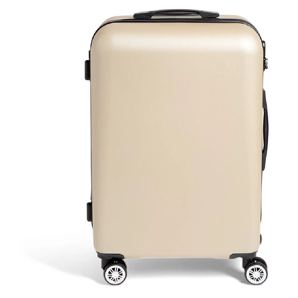 Valise cabine rigide trolley 4 roulettes 65L couleur ivoire