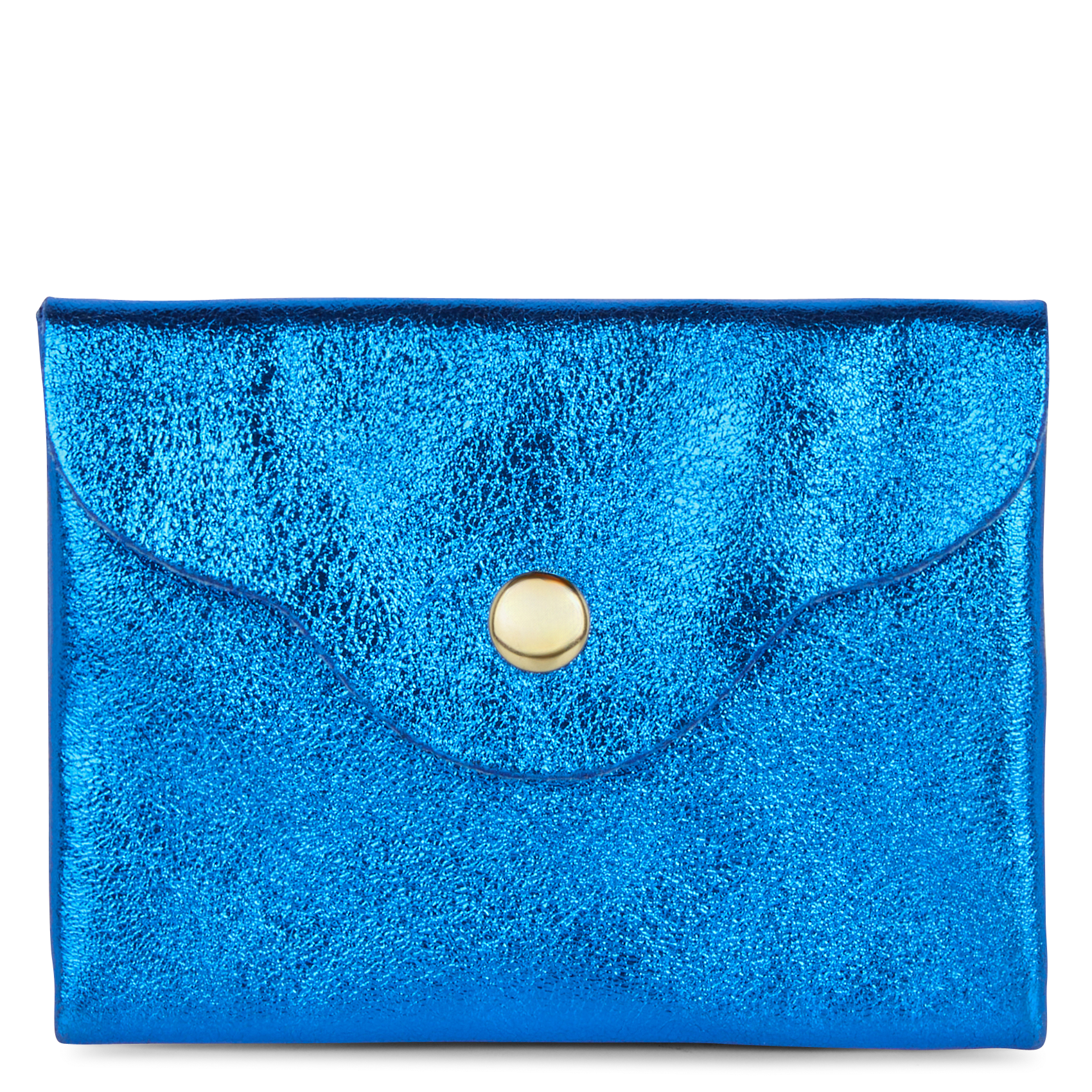 Porte-monnaie en cuir métallisé | Bleu