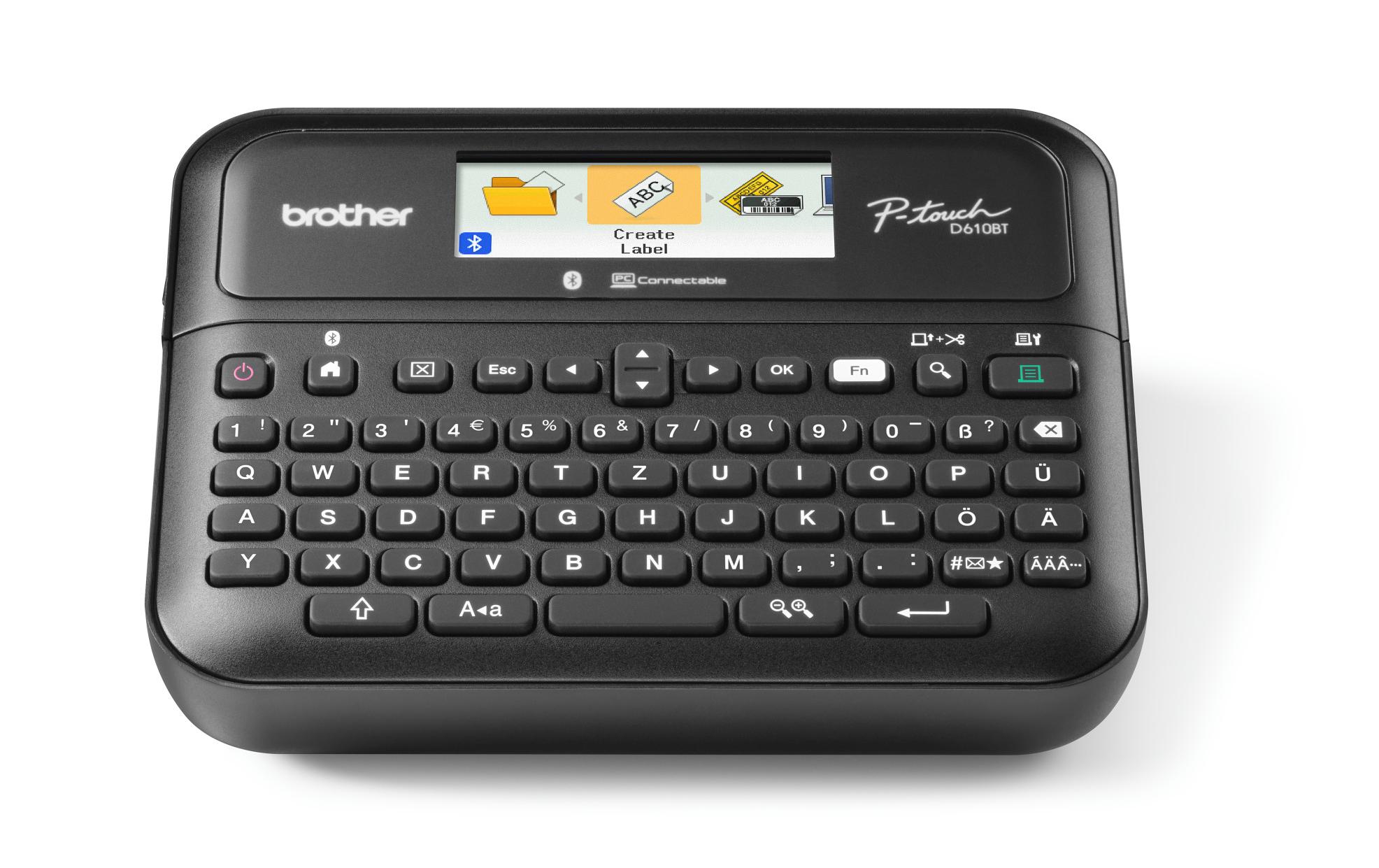 Beschriftungsgerät P-touch PT-D610BTVP inkl. KofferEtikettendrucker mit hochauflösendem Farbdisplay