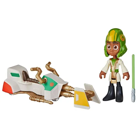 Hasbro Star Wars Die Abenteuer der jungen Jedi, Jedi Jüngling & Speeder Bike, 1 Stück, 4-fach sortiert