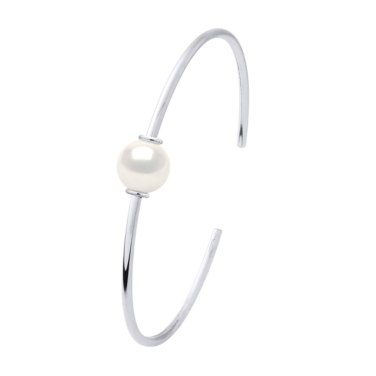 Pearl Addict Bracelet Jonc en Argent Prestige en Perles de Culture d'Eau Douce blanches